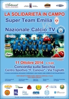 La “Nazionale Calcio TV” in campo a Concordia sulla Secchia (Modena) a sostegno della solidarietà