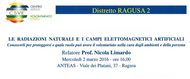 Radiazioni naturali e  campi elettromagnetici artificiali, convegno a Ragusa