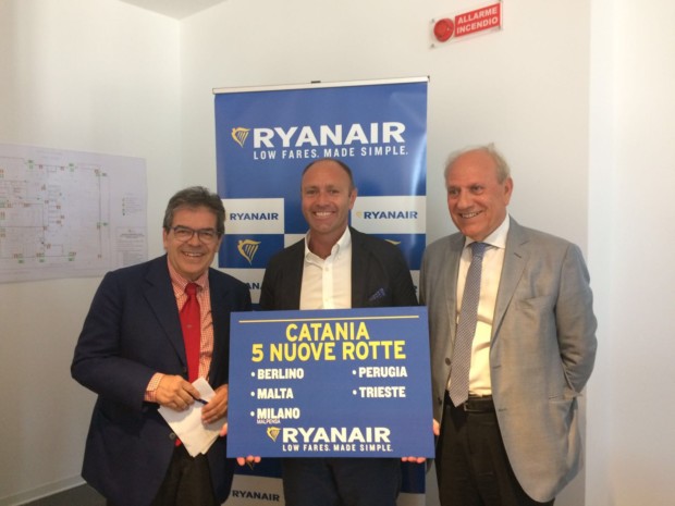 Ryanair ha lanciato l’operativo invernale di Catania: Investimento da 100mln di dollari e 13 rotte