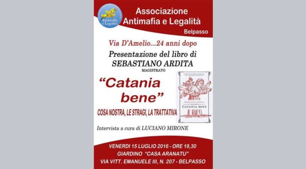 Antimafia e Legalità: Venerdì a Belpasso Sebastiano Ardita presenta il libro “Catania bene”