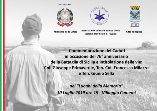 76° anniversario della Battaglia di Sicilia. A Camemi commemorazione dei caduti in guerra